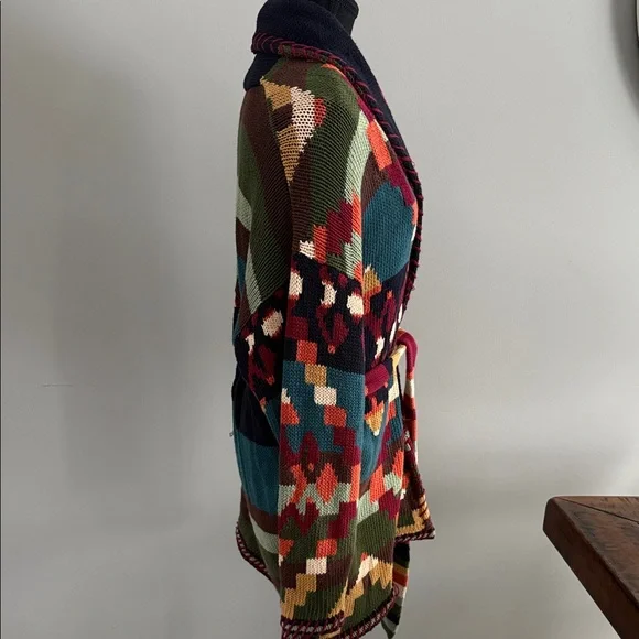 Vintage Multicolor Knit Women's Cardigan - Picture 3 of 6